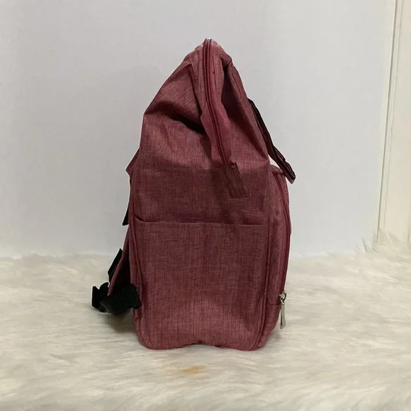 Baby Diaper Bag Maroon With Gray interior NWOT - Picture 4 of 11